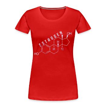 estrogen molecule - Women's Premium Organic T-Shirt - red - Front - Mia (176cm)