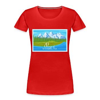Wyoming Fil-Am Design für stolze Pinoys - Frauen Premium Bio T-Shirt - Rot - Vorne - Mia (176cm)