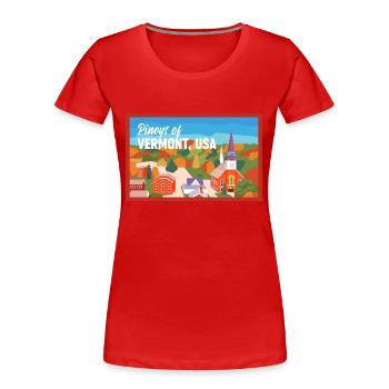 Vermont Fil-Am Design pour les fiers Pinoys - T-shirt bio Premium Femme - rouge - Devant - Mia (176cm)