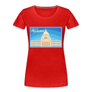 Mississippi Fil-Am design pour les fiers Pinoys - T-shirt bio Premium Femme - rouge - Devant - Mia (176cm)