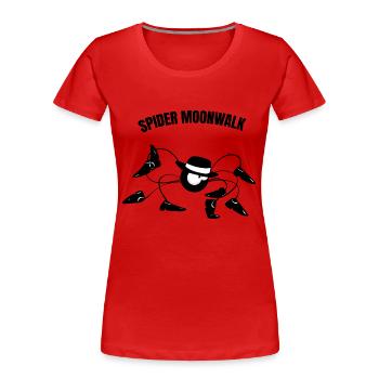 Beth the Spider - The Moonwalk (text version) - Women's Premium Organic T-Shirt - red - Front - Mia (176cm)