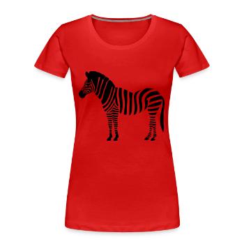 Kleines Zebra - Frauen Premium Bio T-Shirt - Rot - Vorne - Mia (176cm)