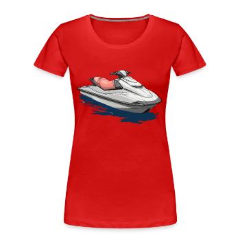 Action am Jetski - Frauen Premium Bio T-Shirt - Rot - Vorne - Mia (176cm)