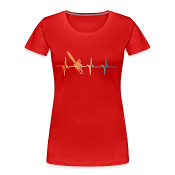 Heartbeat Kettensäge-Kettensäge - Frauen Premium Bio T-Shirt - Rot - Vorne - Mia (176cm)
