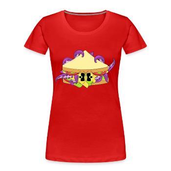 TENTAKEL-BISSE - Frauen Premium Bio T-Shirt - Rot - Vorne - Mia (176cm)