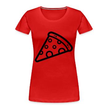 part de pizza - T-shirt bio Premium Femme - rouge - Devant - Mia (176cm)