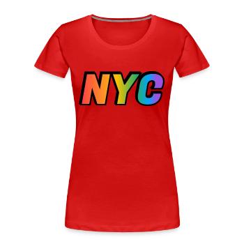 Schwules NYC - Frauen Premium Bio T-Shirt - Rot - Vorne - Mia (176cm)