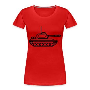 Panzer - Frauen Premium Bio T-Shirt - Rot - Vorne - Mia (176cm)