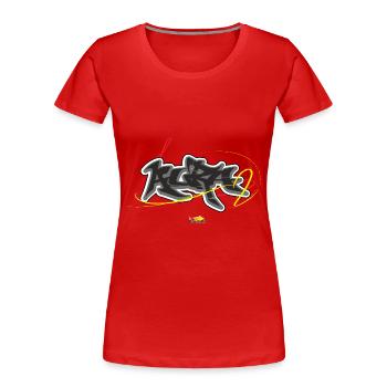 Aura Graffiti - T-shirt bio Premium Femme - rouge - Devant - Mia (176cm)