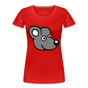 Maus Mäuschen Süße Kleine Ratte Nager Lustig Comic - Frauen Premium Bio T-Shirt - Rot - Vorne - Mia (176cm)