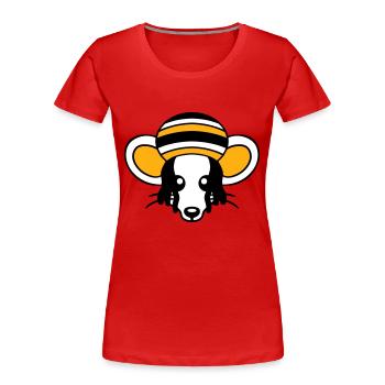 Mouse Raggae Jamaica Hat Rasta Lure Chill Hat - Women's Premium Organic T-Shirt - red - Front - Mia (176cm)