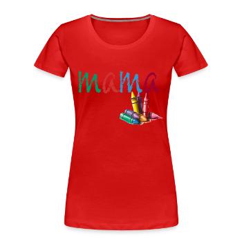 Mama - Kreide bunt - Frauen Premium Bio T-Shirt - Rot - Vorne - Mia (176cm)