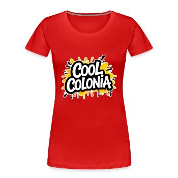 Cool Colonia | Köln Shirt - Frauen Premium Bio T-Shirt - Rot - Vorne - Mia (176cm)