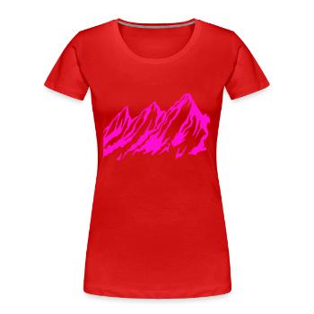 Berge - Berg - Frauen Premium Bio T-Shirt - Rot - Vorne - Mia (176cm)