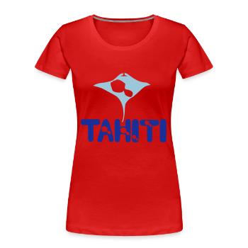 Tahiti manta - Women's Premium Organic T-Shirt - red - Front - Mia (176cm)