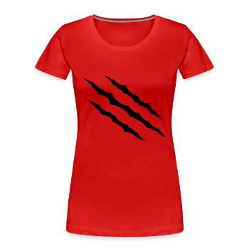 Zéro - T-shirt bio Premium Femme - rouge - Devant - Mia (176cm)
