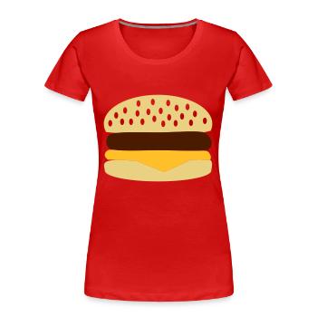 Burger - Women's Premium Organic T-Shirt - red - Front - Mia (176cm)