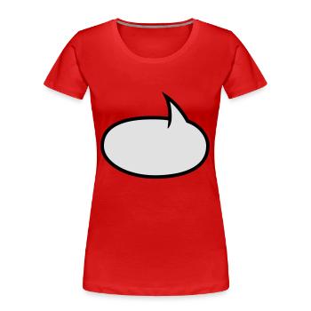 Bulle BD bicolore - T-shirt bio Premium Femme - rouge - Devant - Mia (176cm)