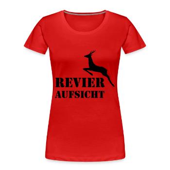 Revier Aufsicht - Frauen Premium Bio T-Shirt - Rot - Vorne - Mia (176cm)