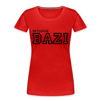 Bavarian Bazi - Frauen Premium Bio T-Shirt - Rot - Vorne - Mia (176cm)