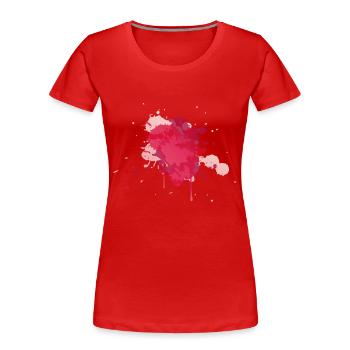 Watercolor Splash - Frauen Premium Bio T-Shirt - Rot - Vorne - Mia (176cm)