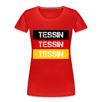 STADT TESSIN, DEUTSCHLAND - Frauen Premium Bio T-Shirt - Rot - Vorne - Mia (176cm)