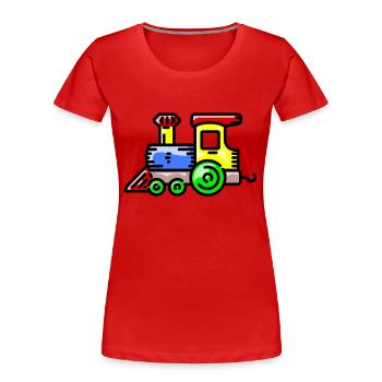 eisenbahn zug tram train railroad railway locomoti - Frauen Premium Bio T-Shirt - Rot - Vorne - Mia (176cm)