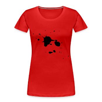 Klecks - Frauen Premium Bio T-Shirt - Rot - Vorne - Mia (176cm)