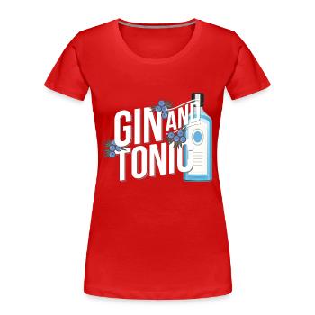 Gin and Tonic - Frauen Premium Bio T-Shirt - Rot - Vorne - Mia (176cm)