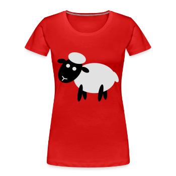 Comic Schaf - Frauen Premium Bio T-Shirt - Rot - Vorne - Mia (176cm)