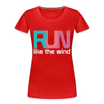 RUN - T-shirt bio Premium Femme - rouge - Devant - Mia (176cm)