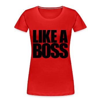 Comme un patron - T-shirt bio Premium Femme - rouge - Devant - Mia (176cm)