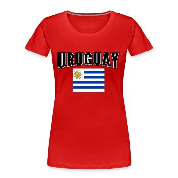 Uruguay - Women's Premium Organic T-Shirt - red - Front - Mia (176cm)