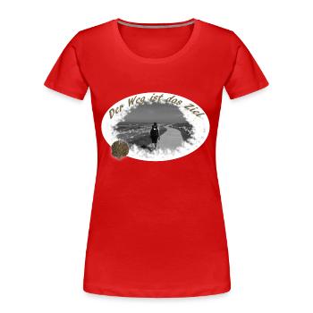 St. James - Women's Premium Organic T-Shirt - red - Front - Mia (176cm)
