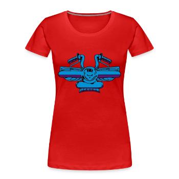 A background controllers - Women's Premium Organic T-Shirt - red - Front - Mia (176cm)