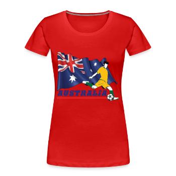 Australia Football Gift Fan World Championship - Women's Premium Organic T-Shirt - red - Front - Mia (176cm)