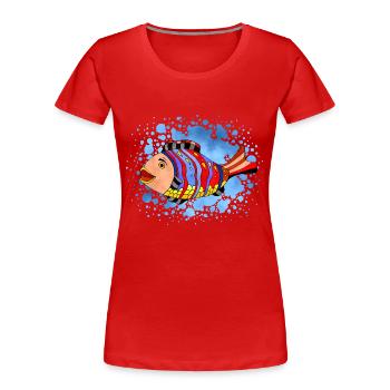 poisson - T-shirt bio Premium Femme - rouge - Devant - Mia (176cm)