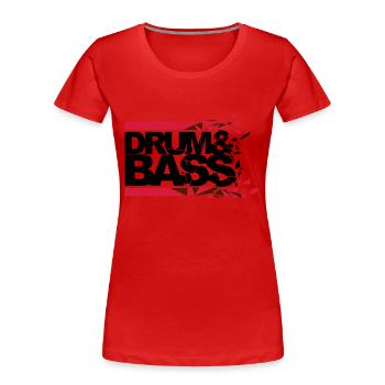 Drum 'n' Bass shattered - Frauen Premium Bio T-Shirt - Rot - Vorne - Mia (176cm)