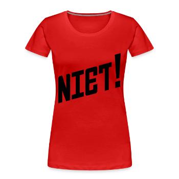 Sagen Sie es in Russisch: Niet! - Frauen Premium Bio T-Shirt - Rot - Vorne - Mia (176cm)
