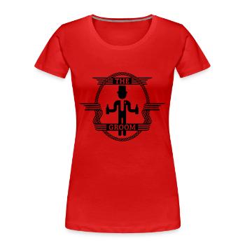 Le marié (1C) - T-shirt bio Premium Femme - rouge - Devant - Mia (176cm)