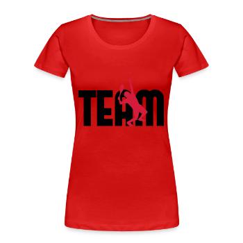 Team Tennis - Frauen Premium Bio T-Shirt - Rot - Vorne - Mia (176cm)