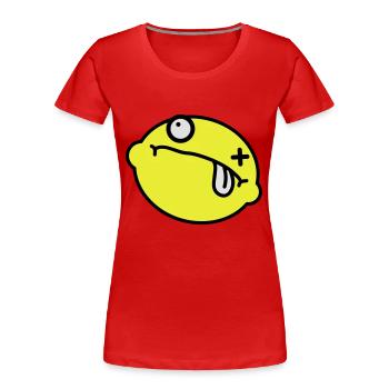 Dead Lemon Smiley - Women's Premium Organic T-Shirt - red - Front - Mia (176cm)