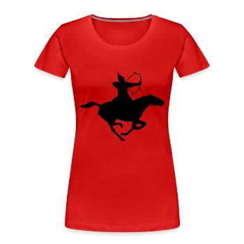 krieger - Frauen Premium Bio T-Shirt - Rot - Vorne - Mia (176cm)