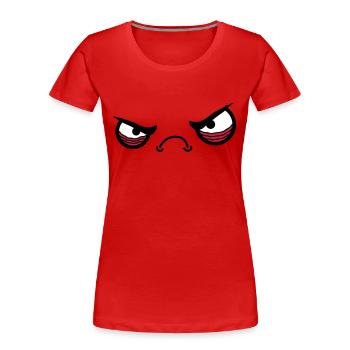 Angry Face - Frauen Premium Bio T-Shirt - Rot - Vorne - Mia (176cm)