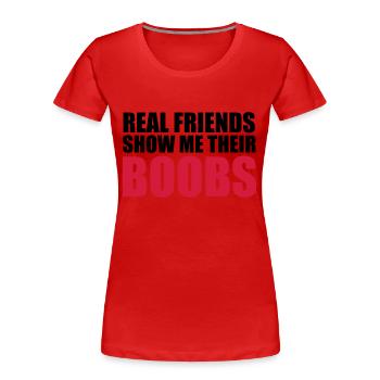 Real Friends - T-shirt bio Premium Femme - rouge - Devant - Mia (176cm)