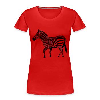 dessin zèbre vecteur savane - T-shirt bio Premium Femme - rouge - Devant - Mia (176cm)