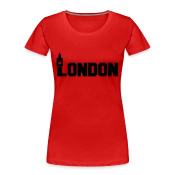 london - Frauen Premium Bio T-Shirt - Rot - Vorne - Mia (176cm)