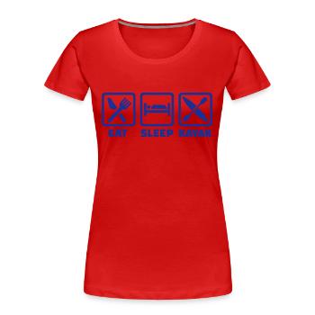Eat Sleep Kayak - Women's Premium Organic T-Shirt - red - Front - Mia (176cm)