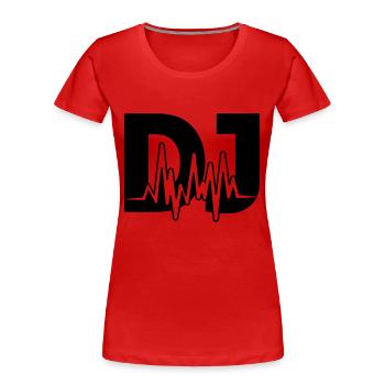 dj - Frauen Premium Bio T-Shirt - Rot - Vorne - Mia (176cm)
