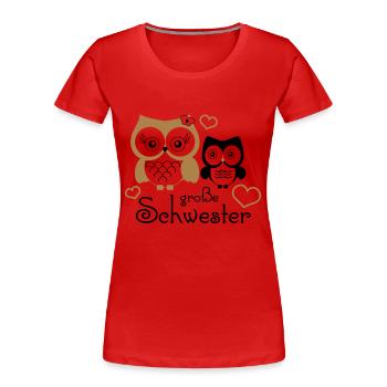 große Schwester - T-shirt bio Premium Femme - rouge - Devant - Mia (176cm)